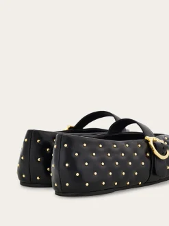 Studded Gancini buckle ballet flat - Women