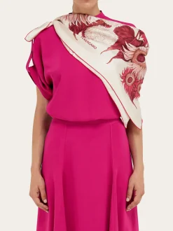 Sunflower print silk scarf - Women