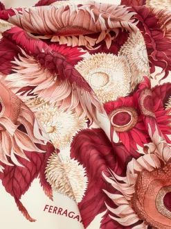 Sunflower print silk scarf - Women