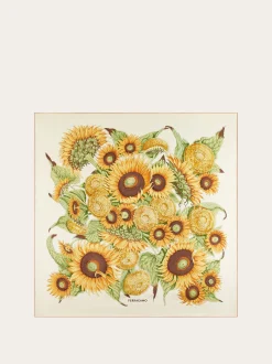Sunflower print silk scarf - Women