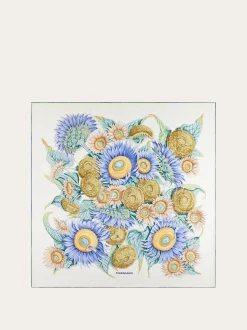 Sunflower print silk scarf - Women