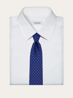 Tetris print silk tie - Men