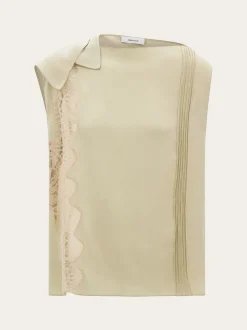 Top with lace inserts - Women