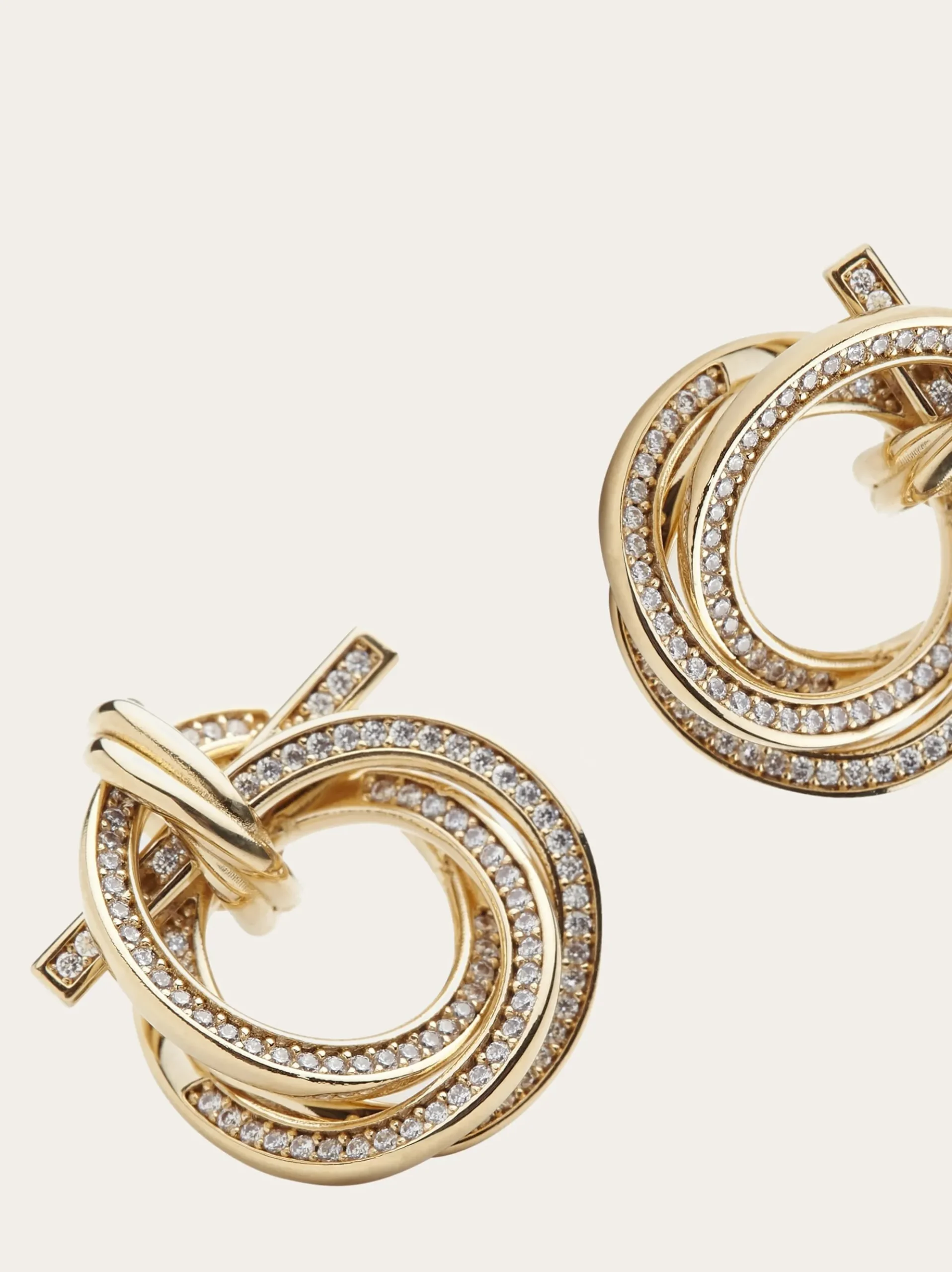 Twisted Gancini earrings with crystals - Women