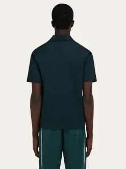 V-neck polo with jacquard pocket detail - Men