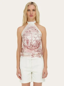 Voyage print foulard top - Women