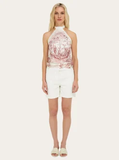Voyage print foulard top - Women