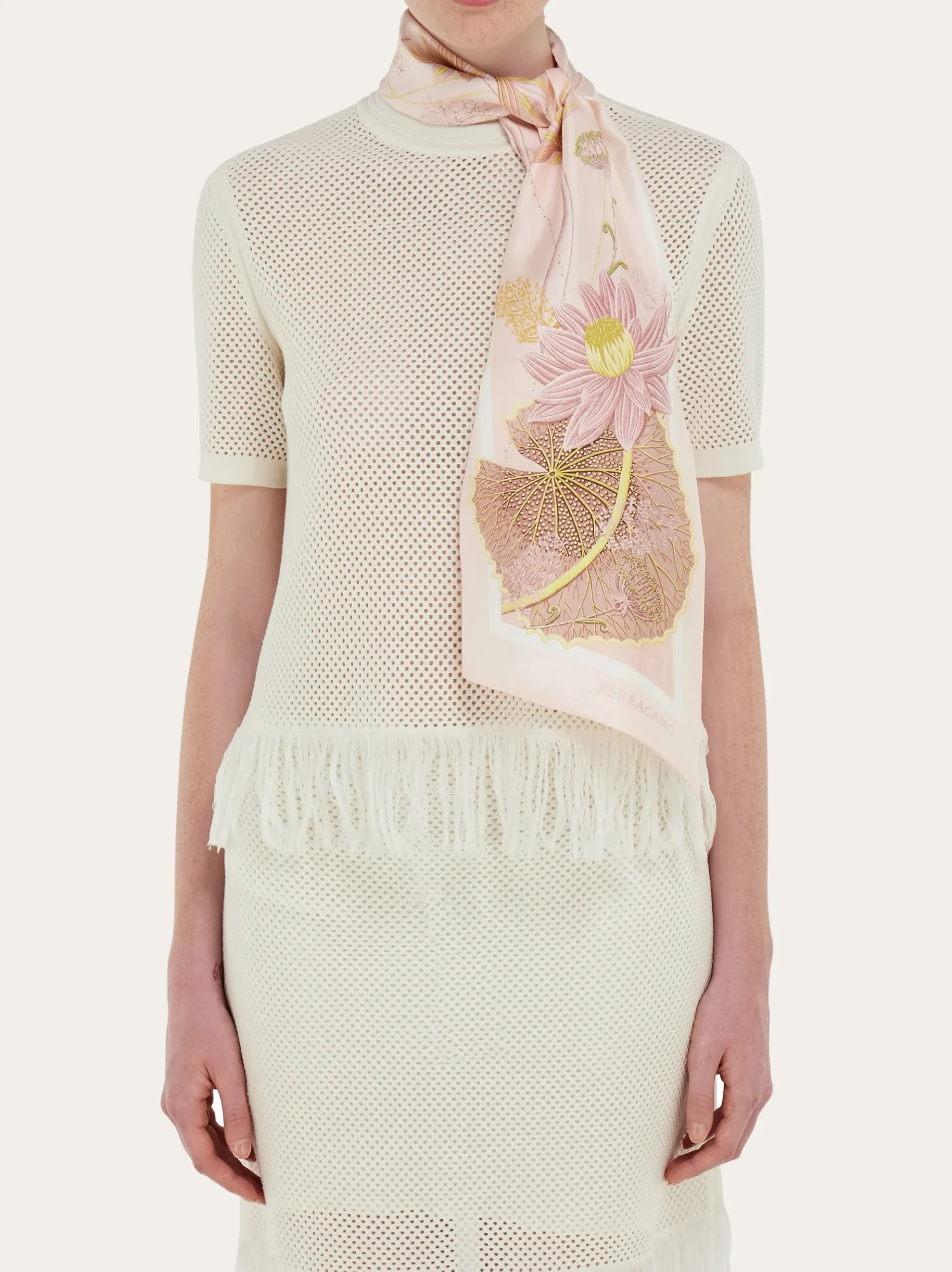 Water lilies print silk bandeau - Women