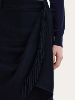 Wrap skirt with fringe detail - Women